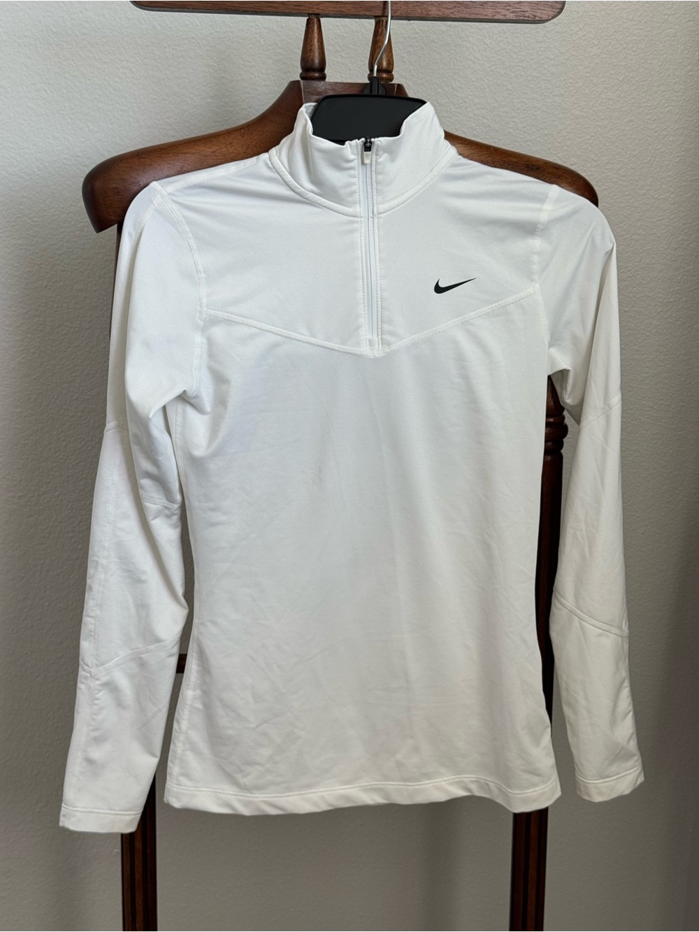 Nike Dri-FIT White Quarter Zip Long Sleeve Running Training Top Women’s XS